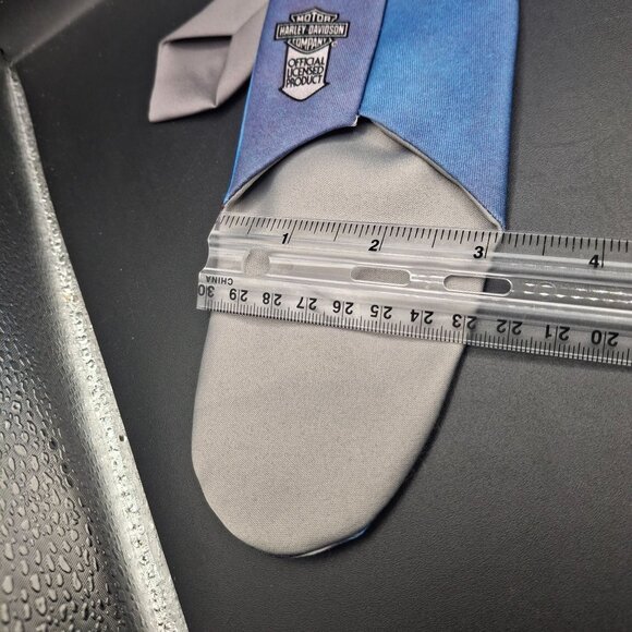 Vintage 1987 Harley-Davidson Ralph Marlin Polyester Tie "Chrome Pipe" - Picture 6 of 7